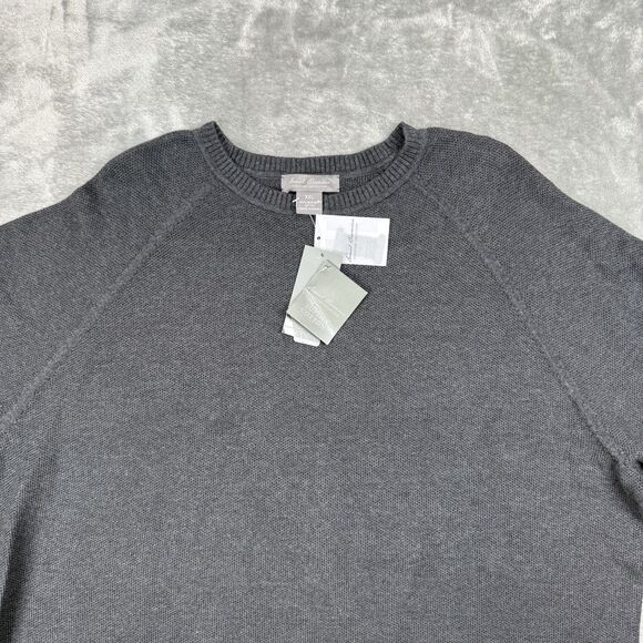 Daniel Cremieux Sweater Men’s 2XL Gray Solid Supima Cotton Crew Neck Tight Knit - Picture 3 of 7